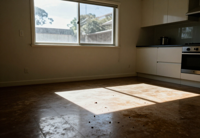 Rodent droppings and damage in a Pleasure Point garage before treatment